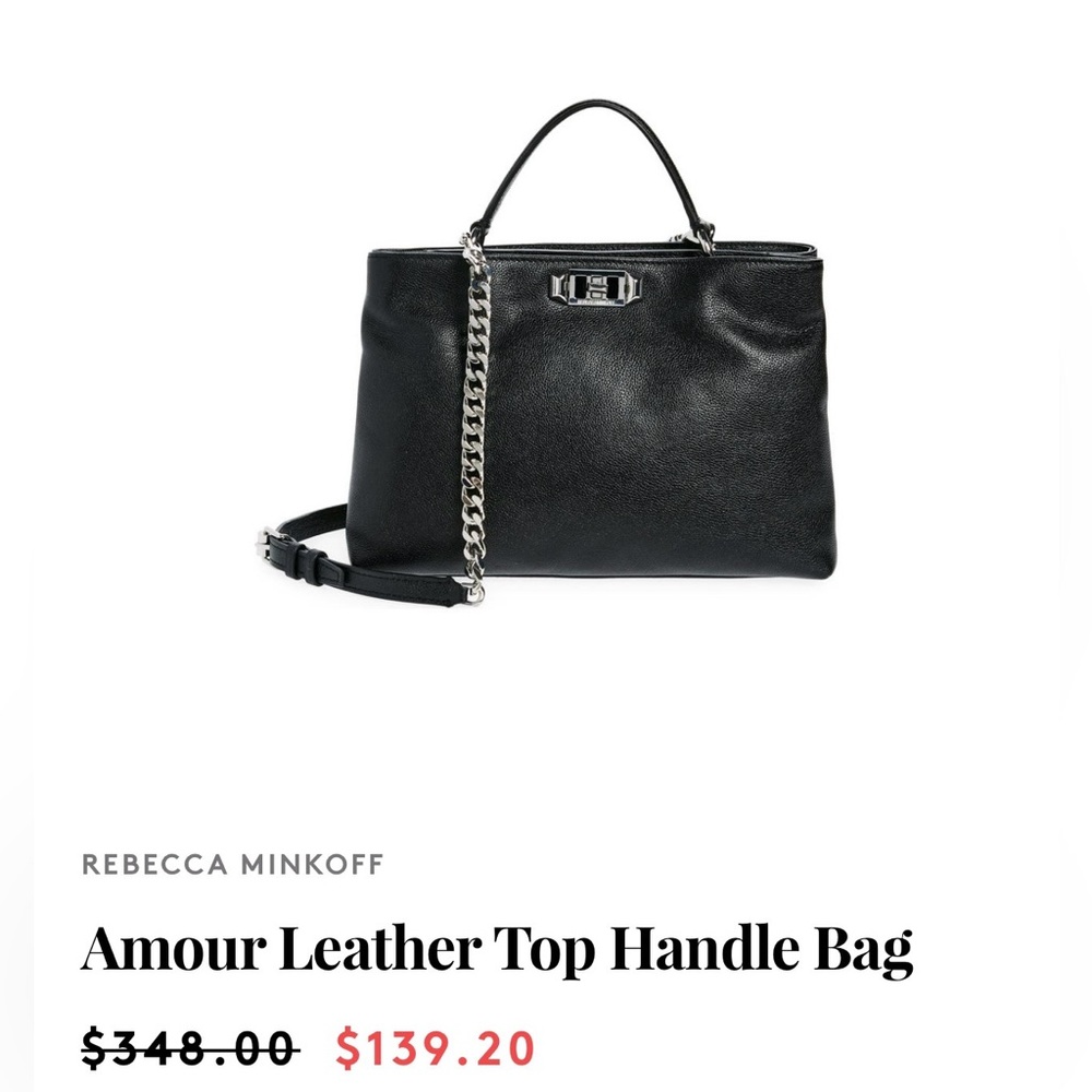 Rebecca Minkoff Black Amour Leather Top Handle Bag